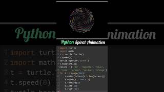 🌈✨ Stylish Spiral Animation 🌀 | 🐍 Crafted with Python 💻🚀 #python #code #animation #shorts #spiral