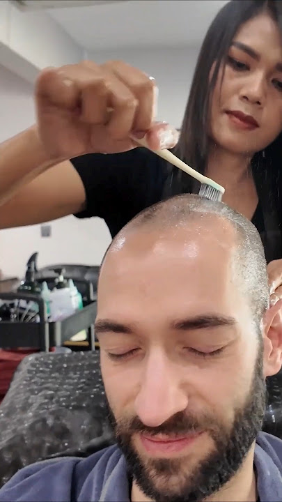 Scalp Treatment sends me to heaven #asmr #relax #scrub #massage #barbershop