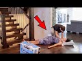 FALLING DOWN THE STAIRS WHILE PREGNANT PRANK ON BOYFRIEND *HE FREAKS OUT*