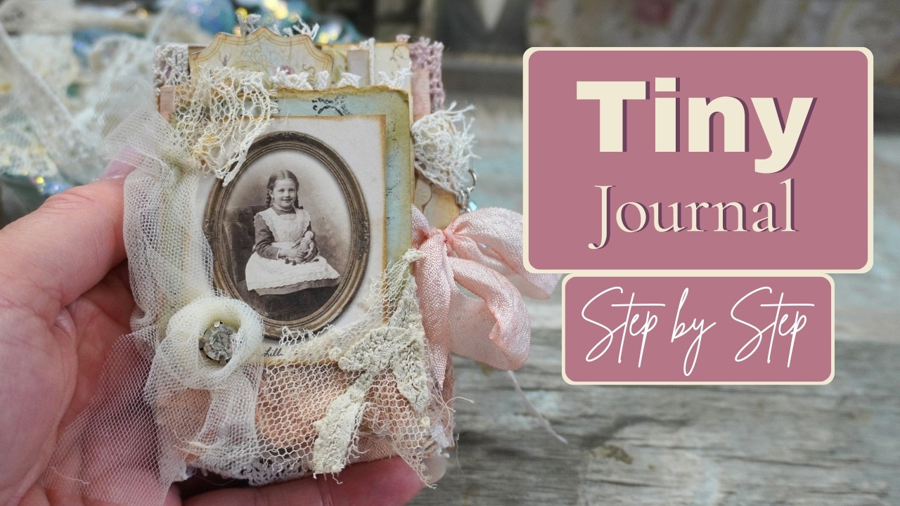 Tiny Journal Tutorial - Using Scrap Paper and Vintage Lace - Step by Step! Beginner Friendly!