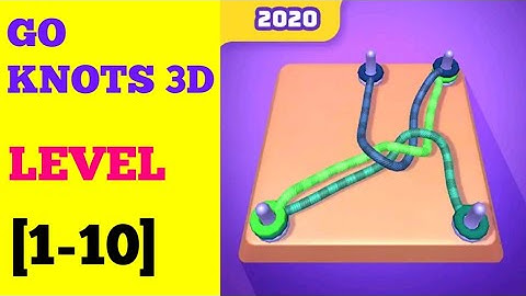 Go Knots 3D level 1 2 3 4 5 6 7 8 9 10 solution or walkthrough (Gameplay)