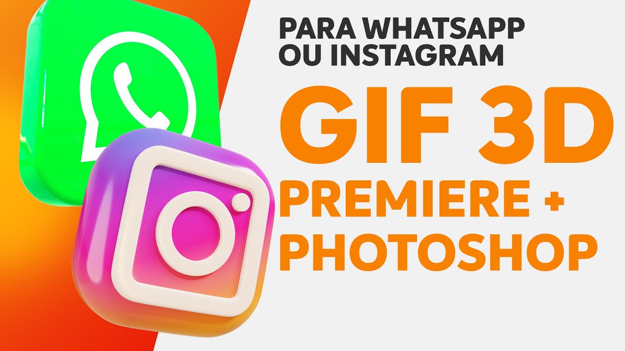 Como criar LOGO 3D ANIMADO SEM FUNDO para WHATSAPP  Figurinha animada de  G.I.F. girando sem fundo 