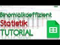 Binomialkoeffizient berechnen - Statistik - Kombinationen Funktion - Google Sheets Tutorial