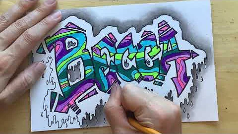 How to Draw a Graffiti Name Design featuring Continuous Patterns