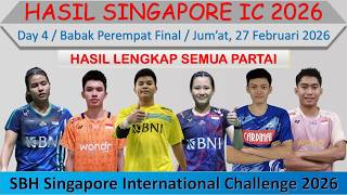 Singapore International Challenge 2026 Results │ Day 4 / Quarterfinals │ 5 Teams Qualify for Semi...