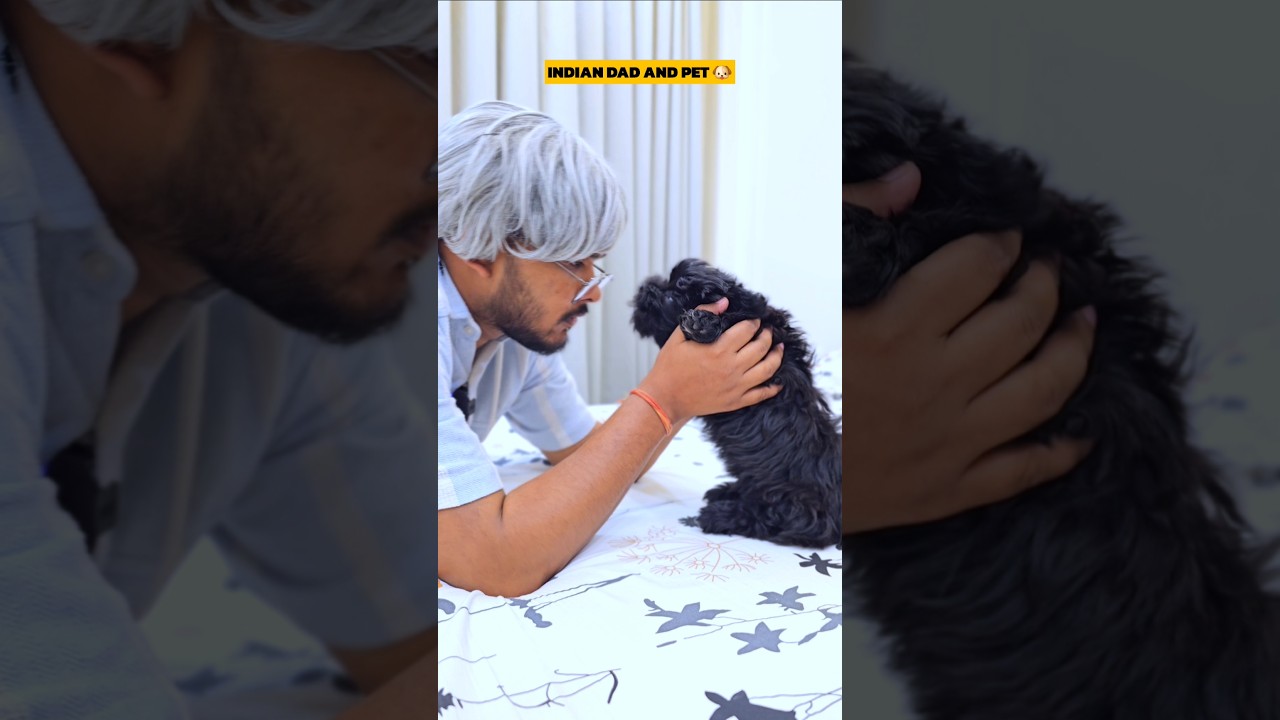 Indian Dad And Pet 🐶 Wait For Last 🥹✨️ #shorts #pets #reltable #aruj #indianfamily