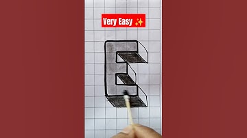 3D Drawing E #shorts #prakashkumarart #3ddrawing