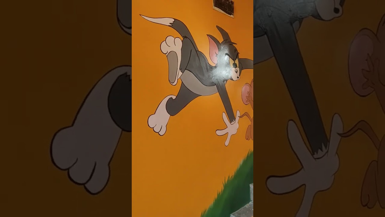 Tom and Jerry wall painting 😁😁😁😁😁😁
