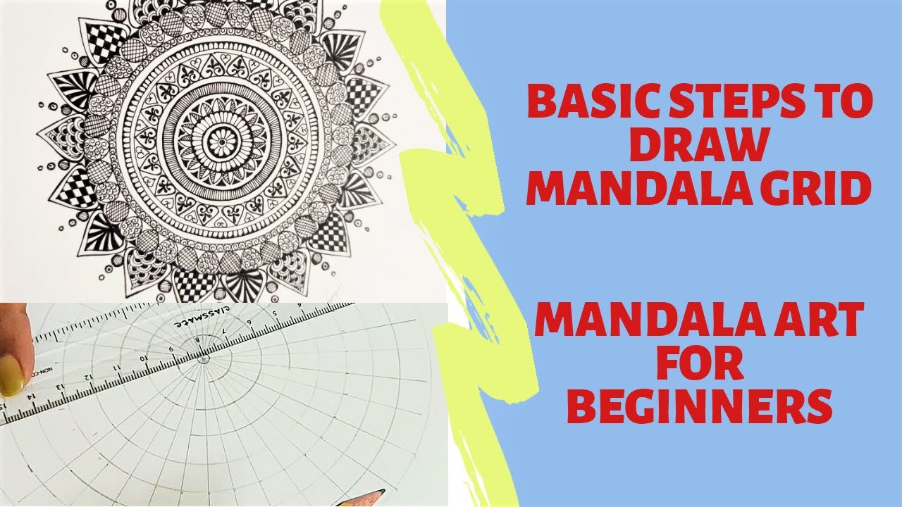 Basic Mandala tutorial || For Beginners ||Step by step || How to draw a ...