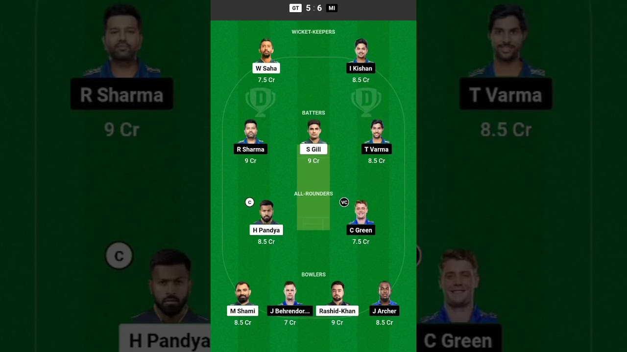 mumbai indians vs gujarat titans  dream11 prediction !! MI VS GT dream11 PREDICTION !!