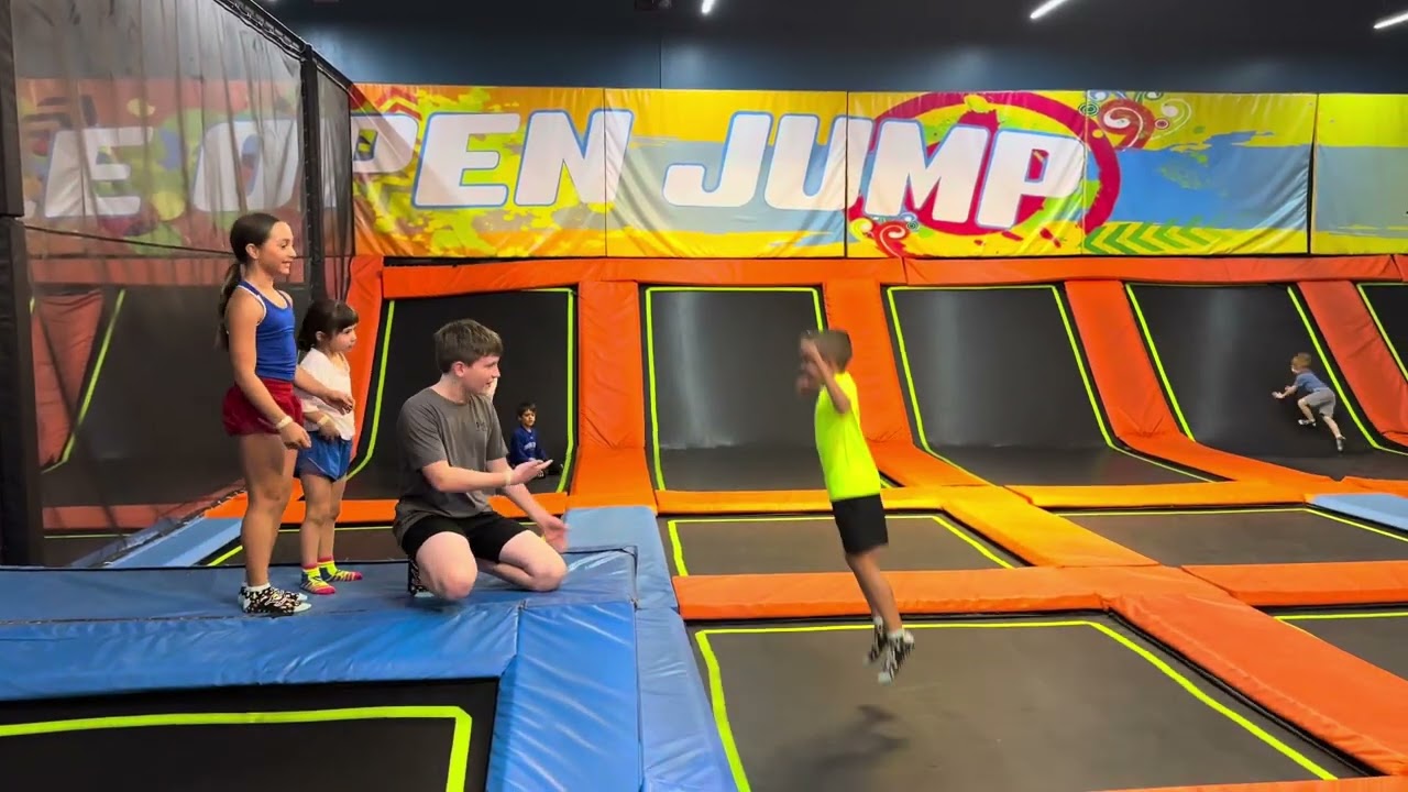 7:4/2025 Carrier cousins and Timkos at Urban Air in Austkn, TX. Olivia, Sienna. Hudson