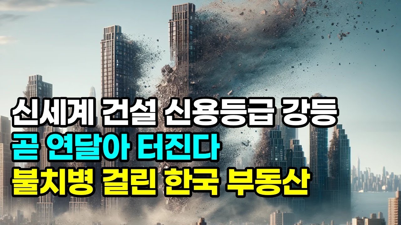 언론에서 조용한 신세계 건설 신용등급 강등...곧 연달아 터진다...불치병에 걸린 한국 부동산.