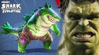 Hungry Shark Evolution NUEVA SKIN JIRA APLASTAR = HULK DEL SHARKJIRA (TIBURÓN KAIJU) screenshot 1