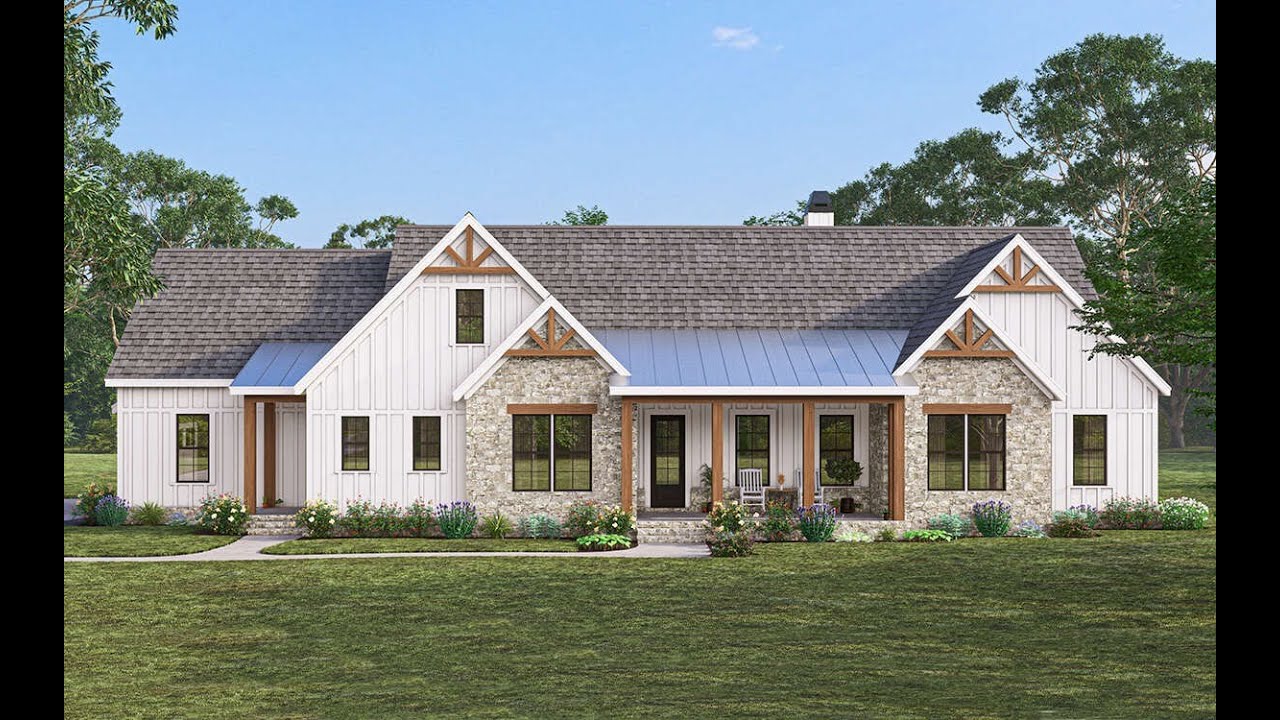 Exclusive Modern Farmhouse Virtual Walkthrough | Plan 009-00405