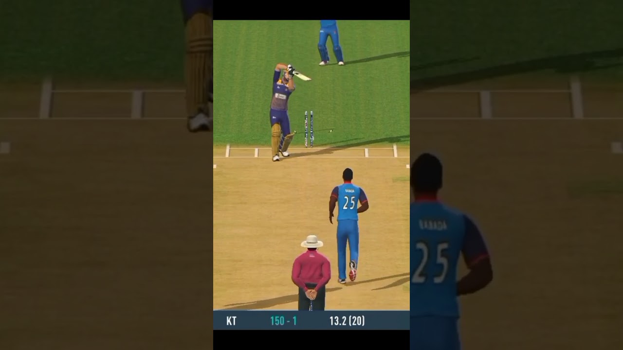 Real Cricket 24 Bowled Wicket Celebration by Kagiso Rabada 