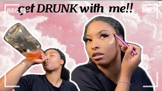 DRUNK Makeup Challenge!! PT2