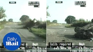 Dash cam footage shows a car flipping over after reckless driving - Daily Mail
