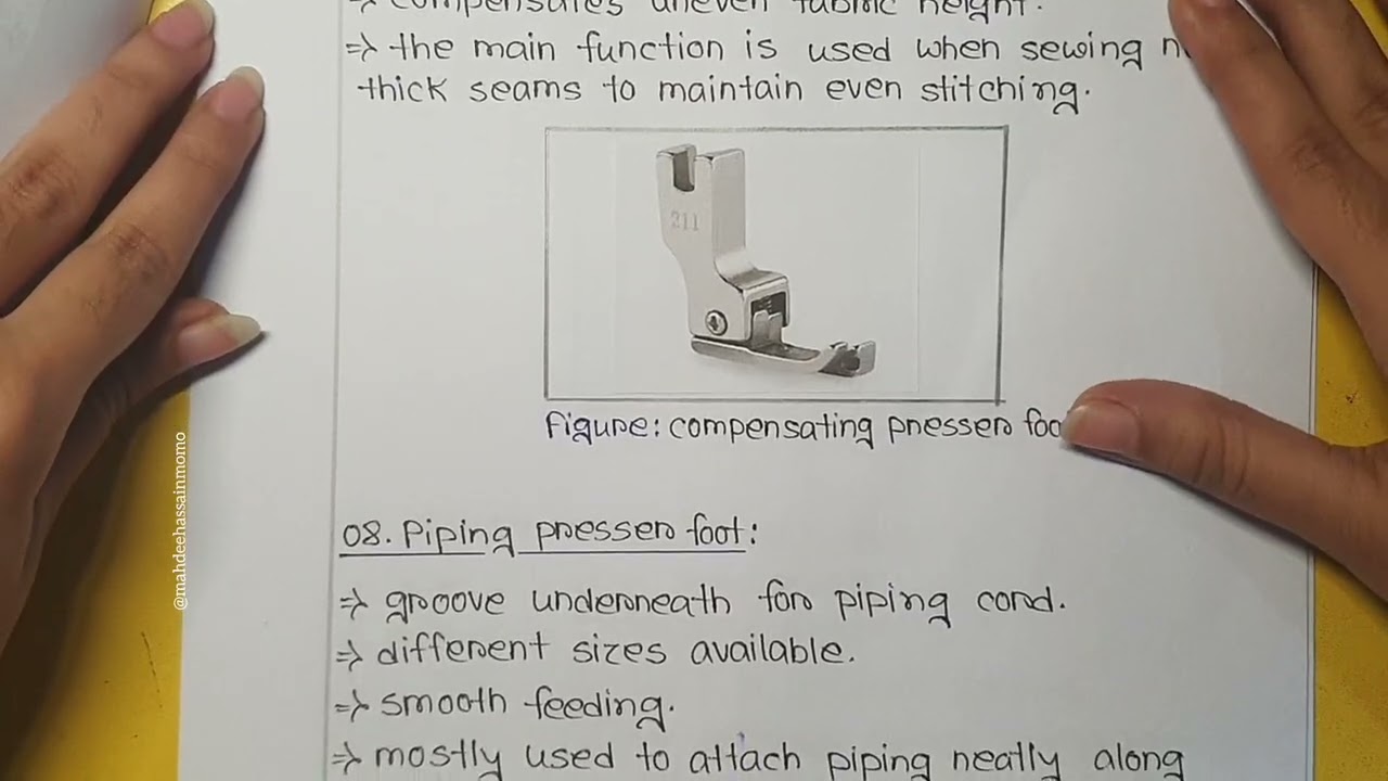 Sewing maintenance lab report- Study of guides and pressure foot