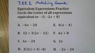 Equivalent Expressions
