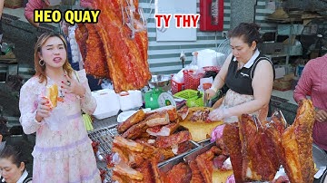 Ty Thy ăn bánh mì heo quay ngon quá - Ty Thy Vlog Gỏi đu đủ