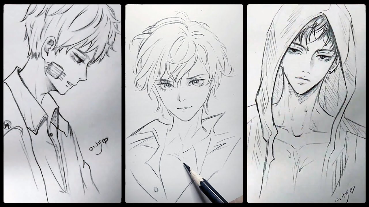 Vẽ anime nam ngầu | drawing anime boy | Draw so easy Anime - YouTube