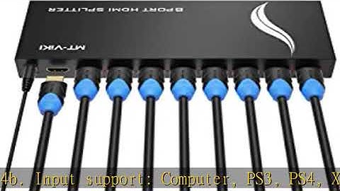 MT-VIKI 4K 1x8 HDMI Splitter 1 in 8 Out, 8 Port Powered HDMI Splitter Multi Monitor Outputs 3D 4Kx2