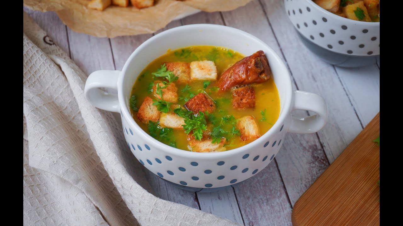 Гороховый суп | Рецепты супов | Гороховый суп с копченой курицей | Как варить гороховый суп