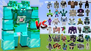 ALPHA MUTANT DIAMOND GOLEM vs All Minecraft Bosses - Minecraft Mob Battle