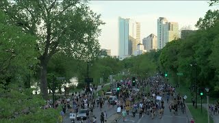 Protesters in Milwaukee peacefully demonstrate through the city for hours on Wednesday