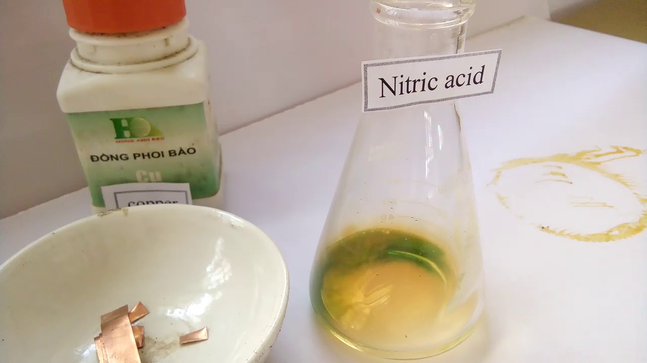 đồng phản ứng với HNO3 đặc; copper vs nitric acid - youtube