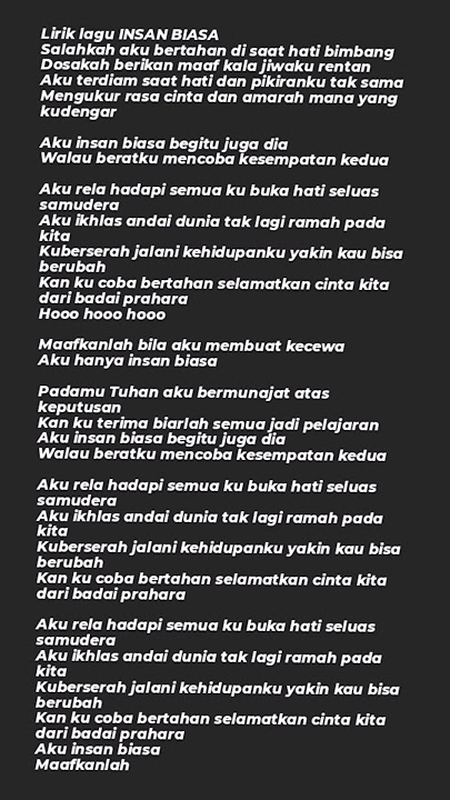 INSAN BIASA LESTI l LIRIK LAGU #lestikejora #insanbiasa #videoshort