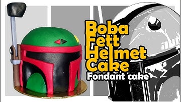 Boba Fett Helmet Fondant Cake | Kek Fondant Helmet Boba Fett