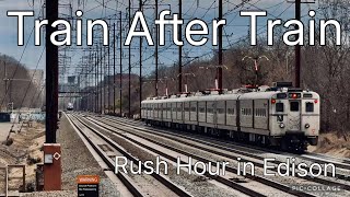 HIGH-SPEED Amtrak & New Jersey Transit Galore! Railfanning at Edison Station Mid-Rush Hour Trains