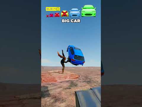 Big & Small Cars vs Giant Monkey Punch & Kick #beamngdrive