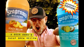 Seagrams Escapes Peach Bellini & Calypso Colada Review By A Beer Snobs Cheap Brew Review