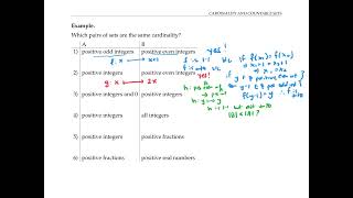 Cardinality and Countable Sets