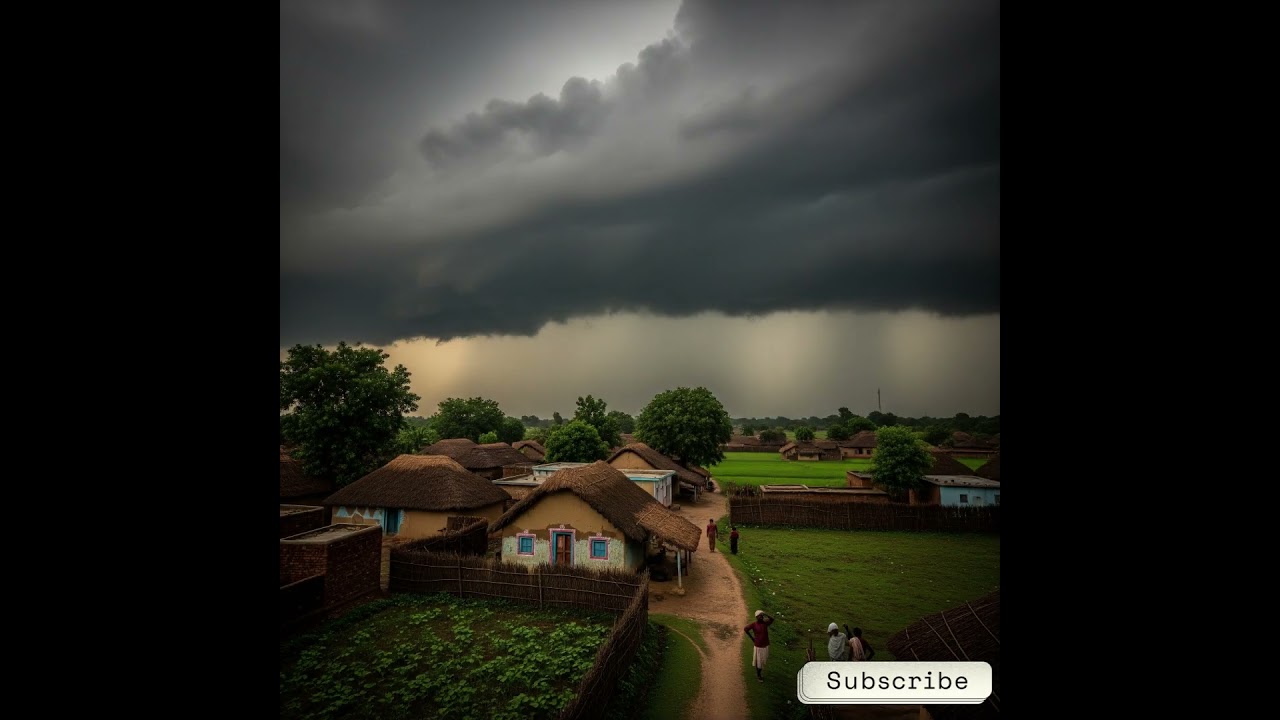 Dark Clouds Over an Indian Village | Monsoon in Village | Rain Beauty