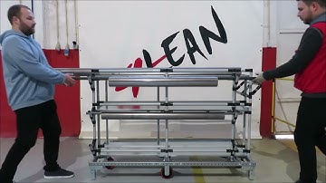 LeanManufaturing - 4Lean - KIT PartBox Profile  Straight  Shelve  Multi Base  Plate None 3Sides Cart