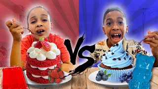 RED VS BLUE FOOD CHALLENGE!!