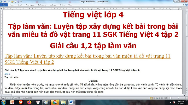 Tập làm văn lớp 4 trang 11 tập 2 năm 2024