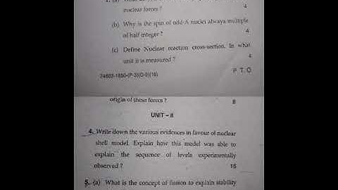 M.sc 2nd & 4th sem nuclear &particle physics question paper MDU