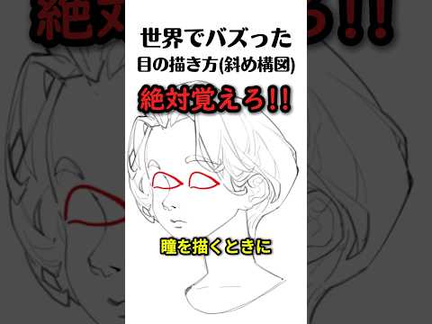 斜めの構図の目の描き方