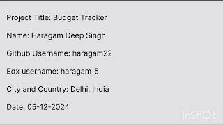Budget Tracker | Final project | CS50 Programming with Python