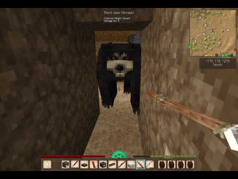 Vintage Story: Hunting bears and wolves trapped in a pit