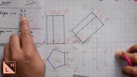 Pentagonal Prism_Orthographic Projection of Solid_Easy way to find hidden and visible edges