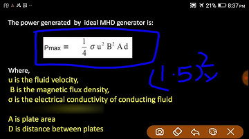 magnetohydrodynamic (MHD)  generator power calculation | net jrf environmental sciences |