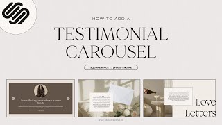 How to add Testimonial Carousel Slider | Squarespace 7.1 Website