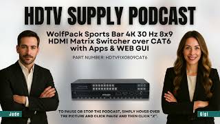 WolfPack Sports Bar 4K 30 Hz 8x9 HDMI Matrix Switcher over CAT6 with Apps & WEB GUI