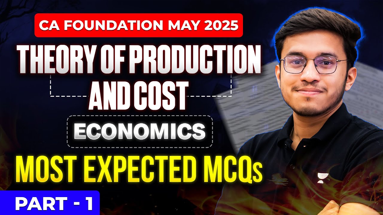 CA Foundation May 2025 | Most Expected MCQs -Theory of Production | Part 1 | Business Economics