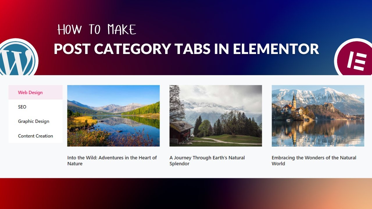 How To Make Post Category Tabs in Elementor - Wordpress Website - FREE ...